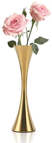 Blomvas i rostfritt stål, Metall Blomvas Torra Blomvaser Rund Mun Liten Knopp Torkad Blom Dekorativ Konstnärlig Mini Blommig Guld för heminredning