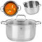 KARL HAUSMANN Edelstahl Topf - 7.7L - Ø 27 cm - Kochtopf Induktion für alle Herdarten Geeignet - Edelstahltopf mit Deckel - Suppentopf - Spaghettitopf - Stainless Steel Pot - Töpfe - Kochtöpfe