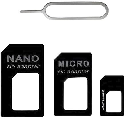 Adaptador de tarjeta Nano SIM 3 en 1, juego completo de adaptadores para nano SIM a Micro SIM a SIM, con Simnadel Eject Pin, juego de adaptadores de tarjeta SIM para smartphones, teléfonos móviles y