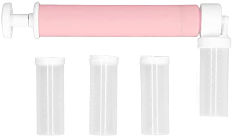 Fdit Aérographe Manuel pour Gâteau, Outil de Décoration de Pâtisserie avec 4 Récipients pour Gâteaux, Cupcakes, Biscuits, Chocolat, Spray de Couleur DIY pour la Pâtisserie en Magasin à (PINK)