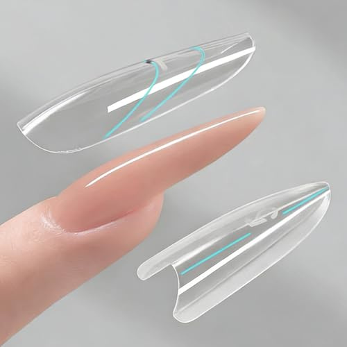 Set di 240 stampi per unghie a doppia punta per sandwich, set di extension in gel per unghie francesi, nail art fai da te (ovale)