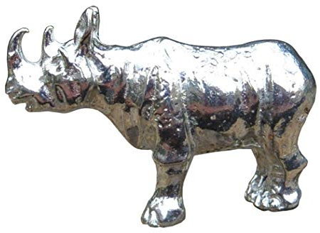 Nashorn Figur, Kleines Nashorn, Handgegossen von William Sturt, aus Deutsche Zinn (Pewter)