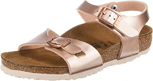 Birkenstock Rio Knöchelriemchen Sandalen, Braun Electric Metallic Copper, 35 EU