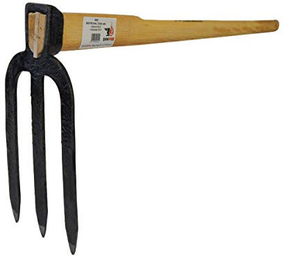 SHW-FIRE Karst 59056 - Azada de jardín (3 dientes, punta con mango de madera de fresno, 135 cm)