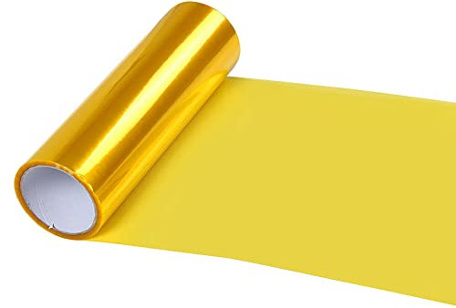 Scheinwerfer Tönungsfolie für Nebelscheinwerfer Rücklichter Sonnenblendstreifen Verdunklungsfolie 1 Meter lang und 30 cm breit (Gelb)