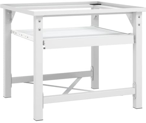 Willood Waschmaschinen Untergestell Stabiles Waschmaschinenrega Waschmaschinen-Untergestell mit Ausziehbarer Ablage Weiß