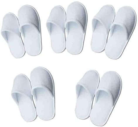 Hotel Guest Slippers Spa White Cotton for Travel Fits Most Men Women