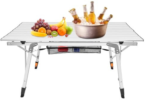 KAPIPALA Portatile, pieghevole, in alluminio, da campeggio, in altezza, con borsa per il trasporto, portata totale 30 kg, 90 x 51 cm, leggero, pieghevole, per campeggio, giardino, balcone