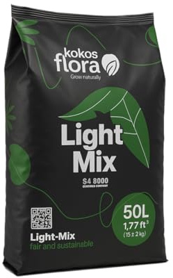 Kokosflora Lightmix 50L – Lockere, vorgedüngte Erde für optimales Pflanzenwachstum