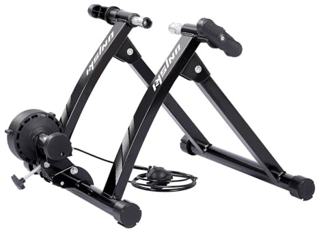 Unisky Bike Trainer Stand Indoor Bicycle Stand with Noise Reduction Magnetic Stationary Stand fits for 26-28inch, 700C Wheel (Black-57)