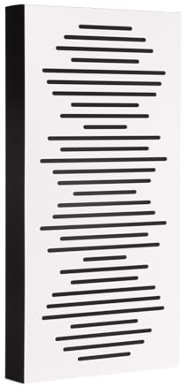 Paneles acústicos Bluetone WaveFuser PRO, difusor acústico, acoustic panels, tratamiento acústico de salas, paneles murales decorativos para estudio, oficina, salón (Blanco, 100x50x10cm)