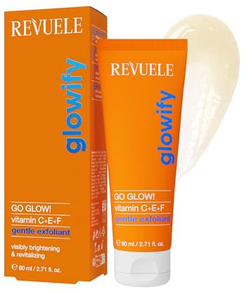 REVUELE Go Glow! Esfoliante Delicato Viso con Vitamine C+E+F – Gel Esfoliante con Microcristalli, Illumina e Uniforma il Tono, Riduce la Pelle Spenta e Affaticata, 80 ml
