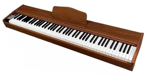 Professionellt Elektroniskt Piano 88 Tangenters Digitalpiano Elektroniskt Orgel Professionellt Keyboard Musikinstrument(Brown)