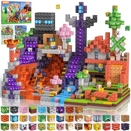 Magnetic Building Blocks 150 PCS 2CM Magnetic Blocks, 3+ STEM Montessori Sensory Toys for 3 4 5 6 7 8 9 10 11 12 8-12 Years Old Boys and Girls Birthday Gifts