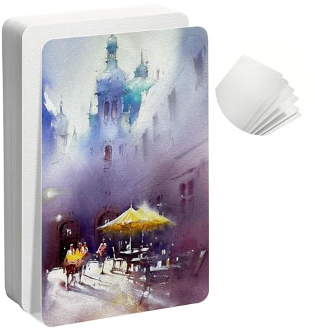 Foonary 50 fogli di carta ad acquerello, 300 g, 10 x 15 cm, acquerello di alta qualità, per acquarello, guazzo, artigianato fai da te per studenti, artisti, insegnanti e appassionati di pittura