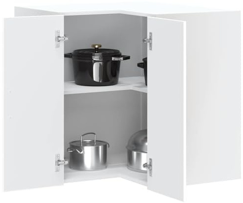 Tonture Kalmar - Armario de esquina para cocina, 57 x 57 x 60 cm, con espacio de almacenamiento y puertas para cocina, comedor, armario colgante con superficie robusta y diseño práctico