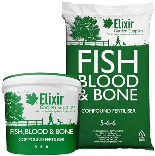 Elixir Gardens Fish, Blood and Bone Organic-Based Fertiliser | 10kg Bucket | Treats over 140gsm