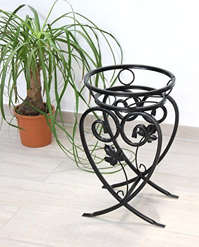 DanDiBo Blumenständer Metall Schwarz 49 cm Blumenhocker KW420 Pflanzensäule Pflanzenständer Blumensäule Klein