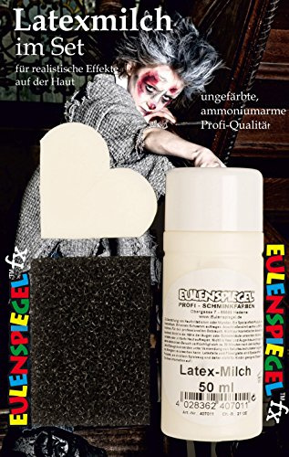 Eulenspiegel 407103 - Latex-Milch im Set, 50 ml in Flasche