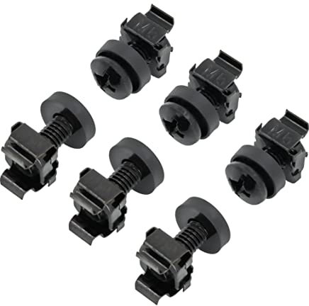 BIGtec Kit de Montage pour écrous Cage M6 pour placards de 10 et 19'' Écrous de Cage 50´ER Pack Schwarz