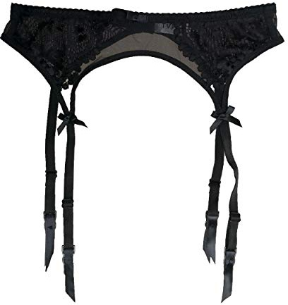 TVRtyle Women’s Black Metal Clips Sexy Garter Belts for Stockings S512 (Small, Black)