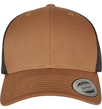 Flexfit Unisex-Adult Retro Trucker 2-Tone Baseball Cap, Caramel/Black, one Size