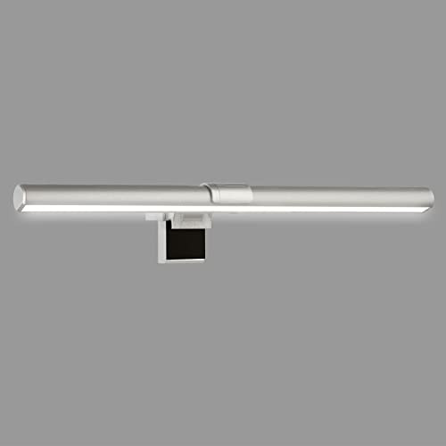 BRILONER Leuchten – PC-lampa klämbar, bildskärm LED, USB, kabelfjärrkontroll, nivå-CCT, dimbar, lutbar, silver, 2303-014