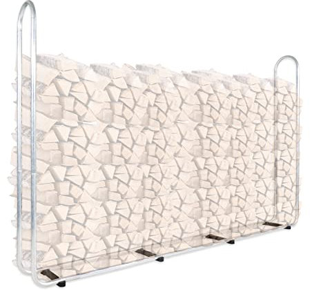 CCLIFE Range Buches Exterieur, Range Buche, Range Bois Abri Porte Support Serre Bûches de Chauffage Bucher Exterieur Interieur Metal Cheminée non Bache Etanche pour bois de chauffage de 25 à 40 cm