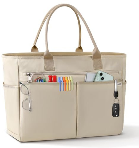 IGOLUMON Strandtasche XXL Familie Groß Badetasche mit Reißverschluss Wasserdicht 40L Vielseitiger Shopper Damen Tote Bag für Strand Pool Fitnessstudio Reisen Khaki