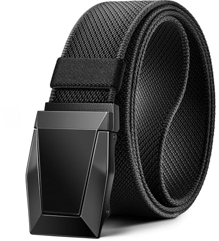 KEMISANT Taktischer Gürtel, Gürtel Herren Arbeitsgürtel Militär Wandern 3,8cm,Schnellverschluss Metallschnalle(Schwarz,115cm/34-38 taille verstellbar)