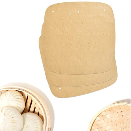100 Pezzi Fogli di Carta da Forno, Carta Forno Friggitrice ad Aria, 21,6 cm Carta Oleata per Alimenti, Pergamena Carta da Forno, Impermeabile Carta in Teglia per Pizza, Forno, Friggitrice, Padella