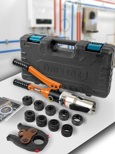 AMZCNC Pinza a pressa professionale con profilo a V e profilo TH, per tubi in rame, tubo in acciaio inox e inserti V12 V15 V18 V22 V28 e TH16 TH20 TH26 TH32