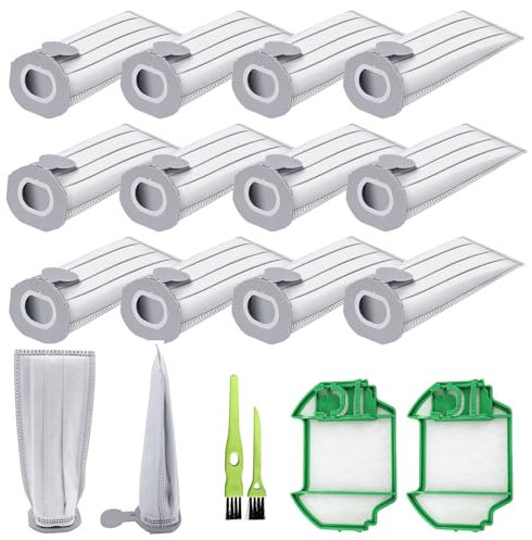 12 Pezzi Aspirapolvere Per Vorwerk Folletto VK7 FP7 Aspirapolvere + 2 Filtro Motore + 2 Spazzolini Filtri Ad Alta Efficienza Facili Da Sostituire, Prolungano La Vita Dell'aspirapolvere