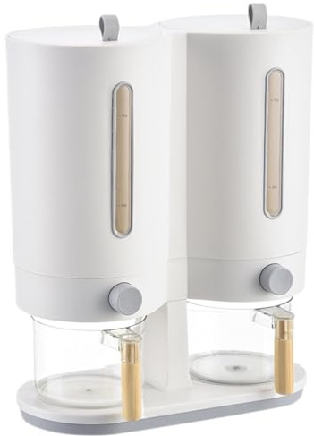 Risdispenser - 11 pund transparent spannmålsförvaring, dubbel matbehållare | multi-purpose spannmålshållare, bärare av gröna bönor