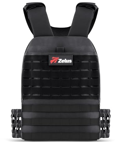 ZELUS Weighted Plate Carrier Vest, Tactical Adjustable Weighted Vest for Men Women Holds Up to 65lb for Strength Rucking Training Workout, Running Vest with MOLLE Panels, Khaki