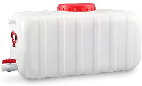Réservoir d'eau en plastique, 100 L/200 L/300 L, récipient de stockage d'eau carré horizontal avec couvercle et valve pour le camping en plein air et une utilisation domestique d'urgence