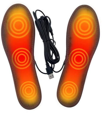 Beheizbare Einlegesohlen, Wärmesohle, Sohlenwärmer, Beheizbare Sohlen, Thermosohlen für Herren und Damen, Fußwärmer Wärme Thermosohlen, Fußwärmer Elektrisch, für Herren Damen, 41-42