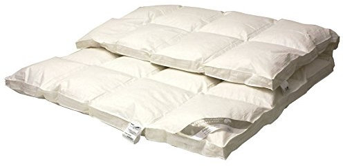 Betten Hofmann Traum Daunen-Kassettenbett 6x7 Karo 200x220 cm, 1680 g canadische Landdaunen, Daunendecke, warme Ganzjahresdecke mit Außensteg, Naturprodukt