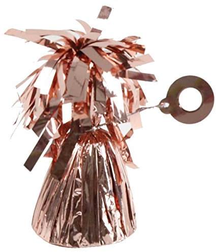Pack of Rose Gold Heavy Foil Fountain Cone Balloon Weights for Table or Floor Balloon Weight for Helium Birthday Party Wedding Balloons (12 Pack)