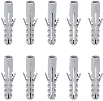 uxcell 10x50mm Plastic Expansion Tube Bolts Column Frame Fixings Gray 24pcs