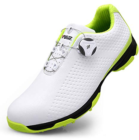 Chaussures de Golf Imperméables Anti-dérapage pour Hommes avec Système de Dentelle