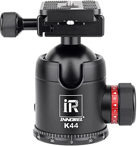 INNOREL K44 Tête de Boule Têtes à Rotule Centre de Gravité Basse φ44mm Boule Dia, Charge Maximale 25kg/55lb, Support de Caméra Tout en Métal CNC de Vue Panoramique 360° avec Arca-Swiss QR Plaque