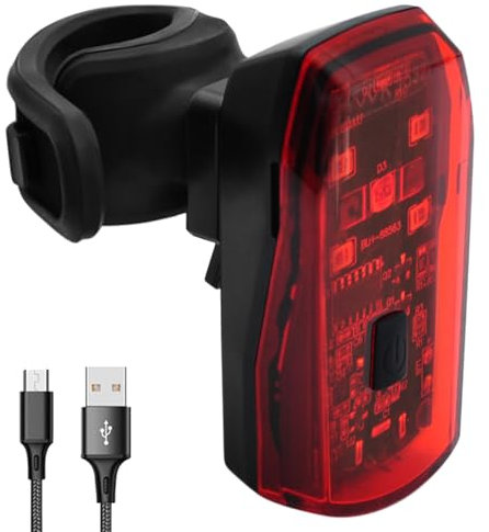 ANTELA Fahrrad Rücklicht LED StVZO Zugelassen USB-C Aufladbar IPX4 Wasserdicht Fahrradlicht Hinten