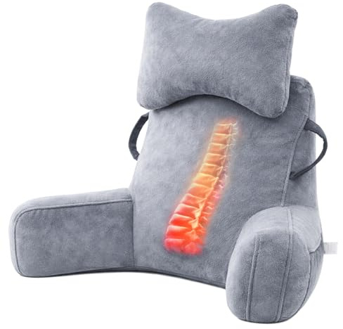 Reading Pillow, Cuddle Cushion with Detachable Neck Roll & Higher Support Arm, Backrest Support Pillow Lumbar Cushion Sofa Back Chair Bed Rest for Reading Relaxing Watching TV ((60-90) x77x40cm)