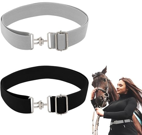 Nexlynk 3.8cm(1.5 inch) Elastic Equestrian Belt, Adjustable Horse Riding Waist Belt with Surcingle Buckle, Stretch Horseback Riding Waist Strap English Riding Belt for Women Equestrian Sports