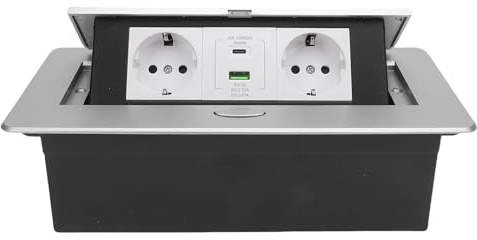 Fabater Pop Up Power Strip Tålig Regnsäker Inbyggd Bänkskiva Uttag för Hem 1 Uttag 2USB för Kök Badrum