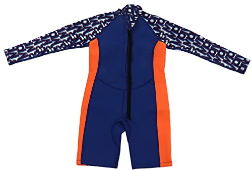 RASTKY Combinaison de Plongée pour Enfants, Maillot de Bain Chaud en Néoprène et Nylon pour Enfants, Combinaison de Natation à Manches Longues avec Protection Solaire pour Garçons et Filles (Taille 6)