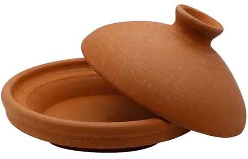 Marockansk tajine, gryta av lera Ø 30 cm matlagning för 3–5 personer | dagine oglaserad trädgårdskruka lerkruka