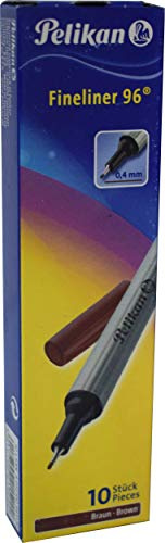 Pelikan 943175 Fineliner 96® Braun, 10 Stück in Schachtel