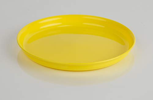 Teller Ø 18 cm Speiseteller für Camping, Picknick, Outdoor , aus Kunststoff, Mehrweggeschirr, Farbe gelb